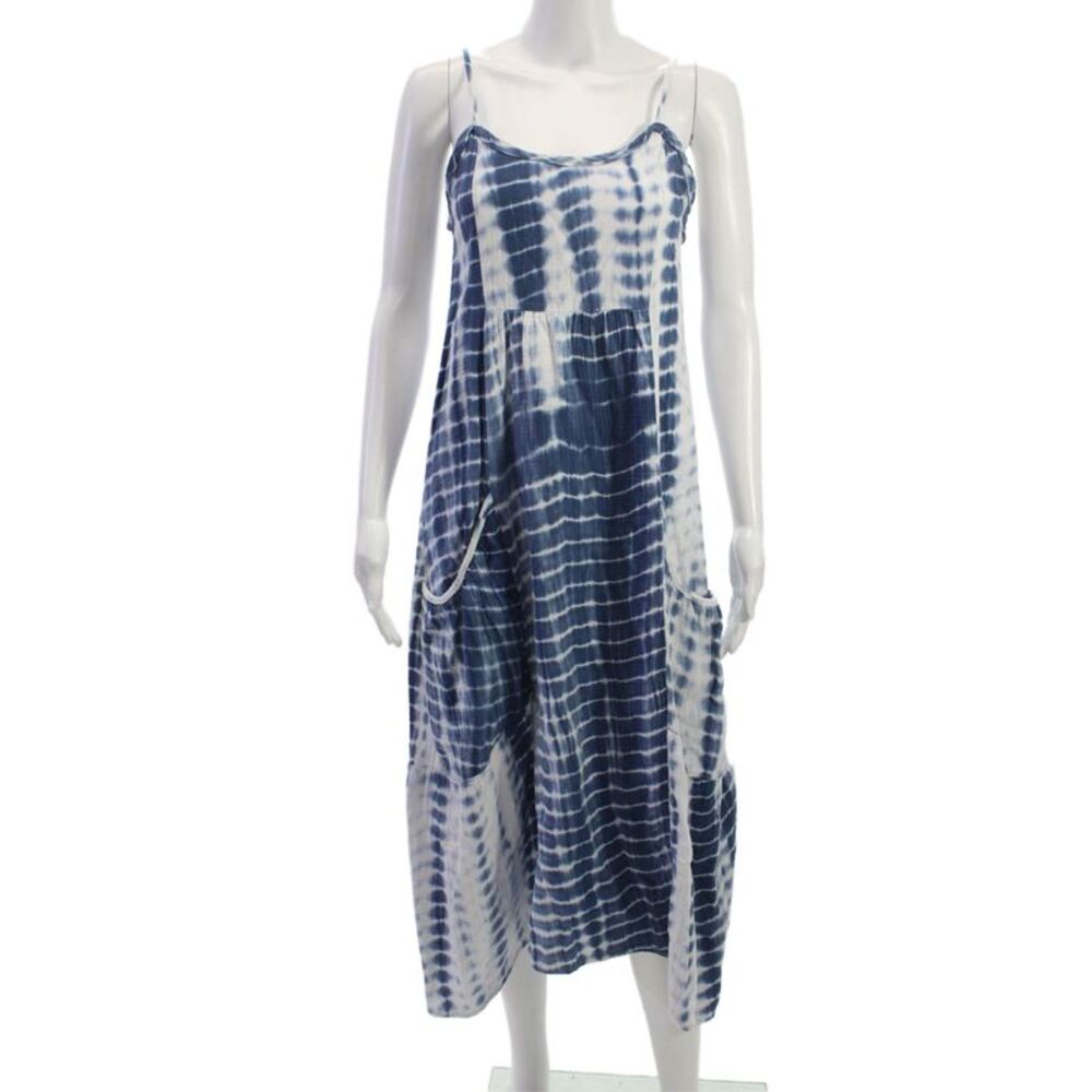 4OUR DREAMERS Womens Maxi Tie Dye Scoop Neck Cotton Sleeveless Dress Size XS